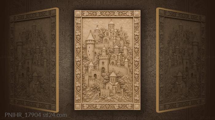 Ancient fortress with towers and churches 3d STL model