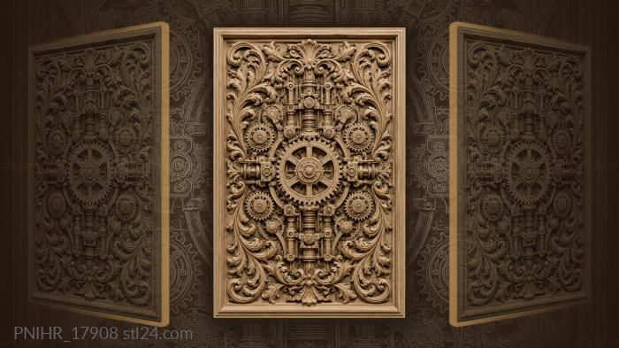 Steampunk gears and acanthus flourishes 3d STL model