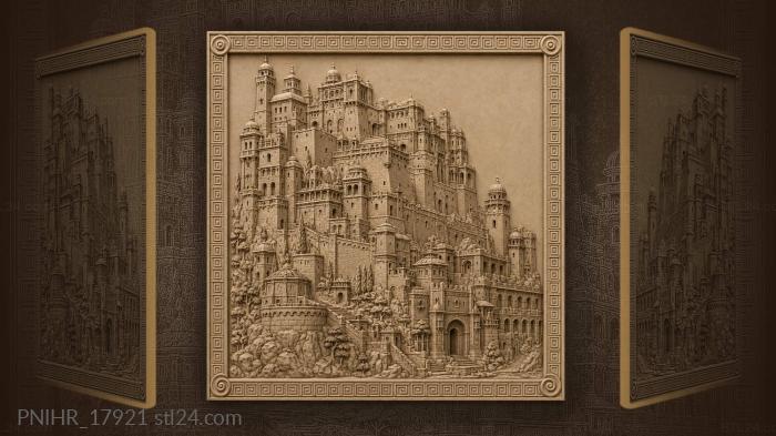 Ancient city fortress architectural detail 3d STL model