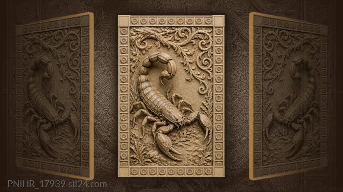 Scorpion beneath a curling branch 3d STL model