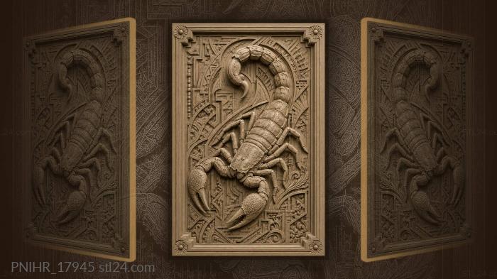 Diagonal scorpion across an angular pattern 3d STL model