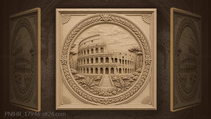 Colosseum with stairs at the main entrance 3d STL model