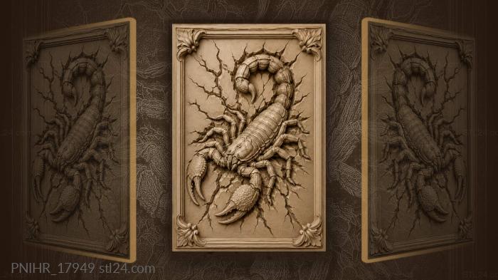Cracks radiate from the scorpion body 3d STL model