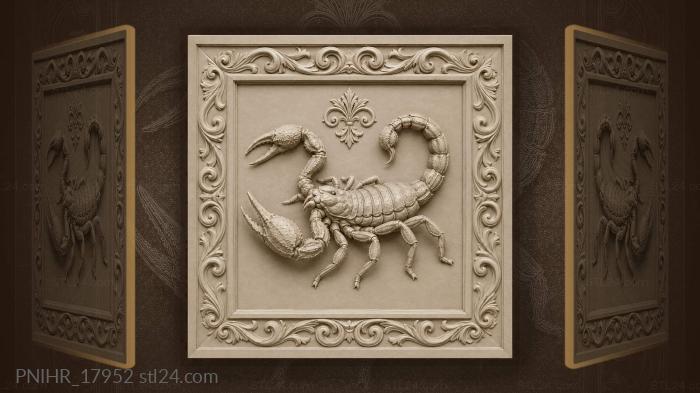 Raised pincers beneath wave band 3d STL model