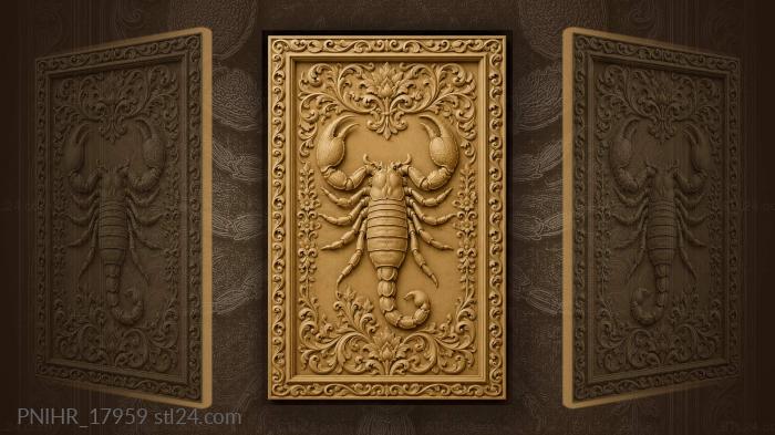 Floral ribbon along the scorpion edges 3d STL model