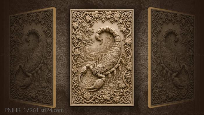 Landscape inside scorpion among grapevine 3d STL model