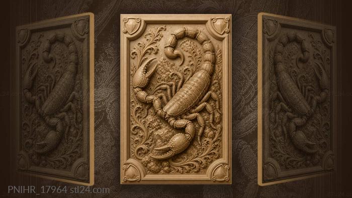 Shield cartouches around the scorpion 3d STL model