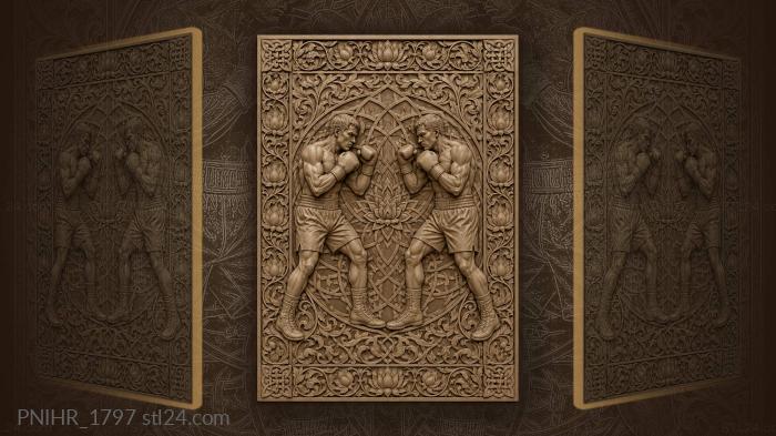 Boxers geometric pattern lotus frame 3d STL model