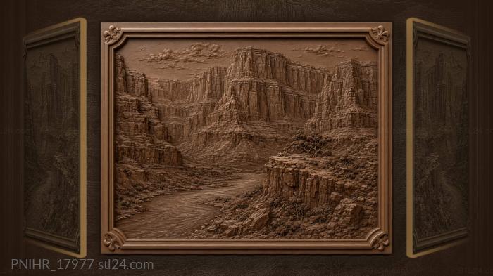Grand canyon majestic river landscape 3d STL model