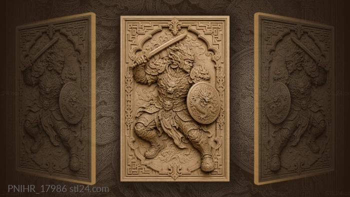 Dragon head beside the raised sword 3d STL model