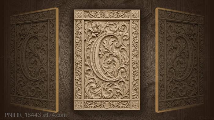 Letter amidst acanthus and ivy 3d STL model