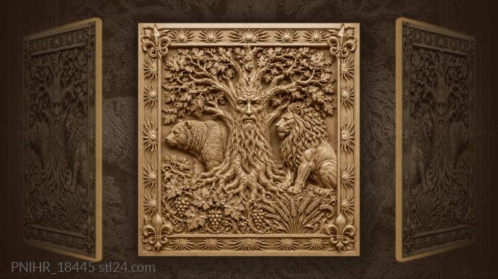 Tree of life with guardian beasts 3d STL model