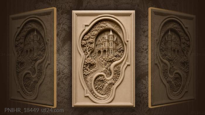 Victorian house on rocky island 3d STL model
