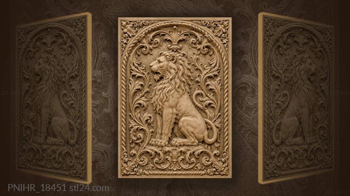 Beast between two acanthus scrolls 3d STL model