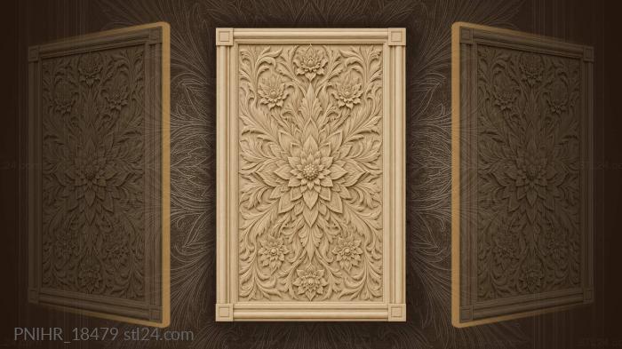Floral medallion with leafy accents 3d STL model
