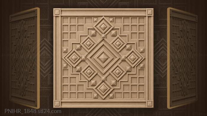 Geometric pyramid squares diamonds pattern 3d STL model