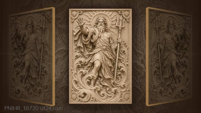 Powerful lord with trident command 3d STL model