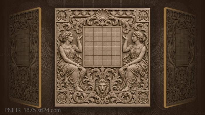 Game board with praying figures 3d STL model