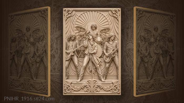 Band on stage musical performance 3d STL model