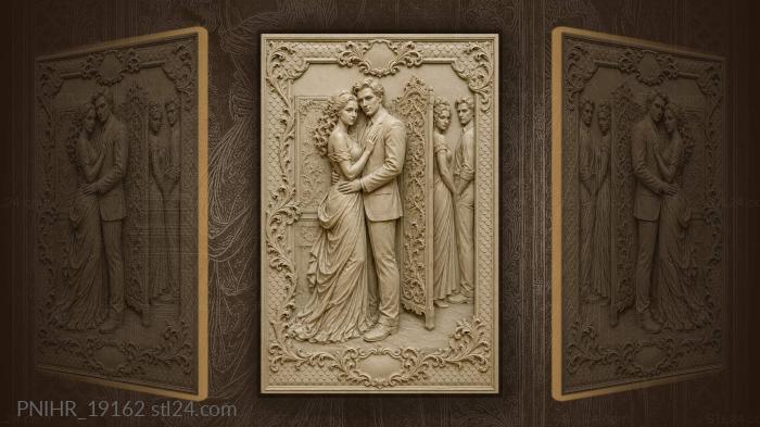 Embracing couple hidden figures style 3d STL model