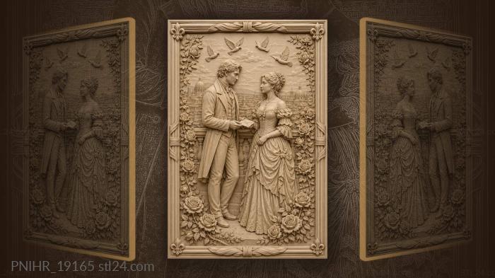 Romantic balcony scene with doves 3d STL model
