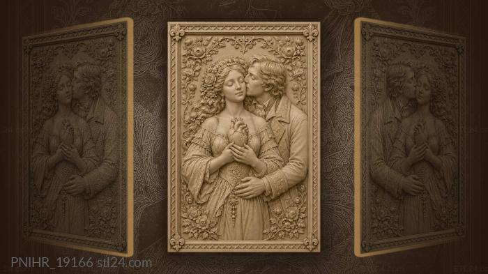 Loving embrace floral heart adornment 3d STL model