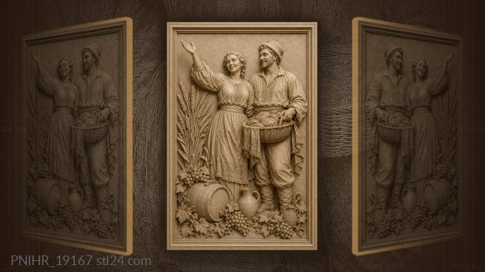 Warm welcome harvest abundance couple 3d STL model