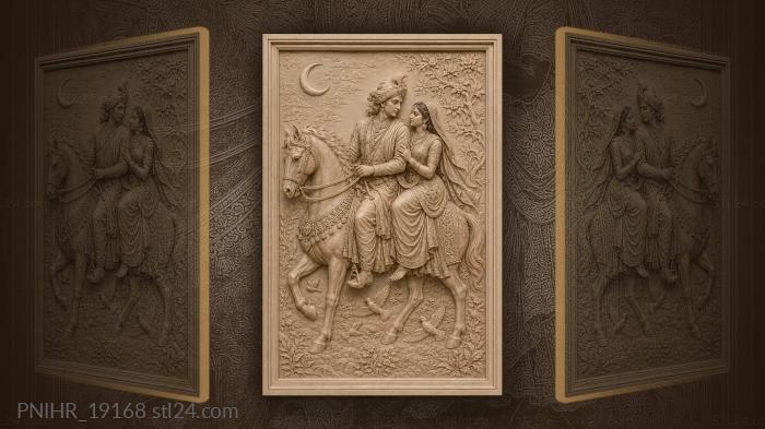 Royal couple on horseback journey 3d STL model
