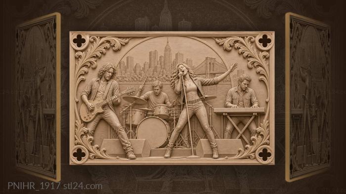 Live music city night scene 3d STL model