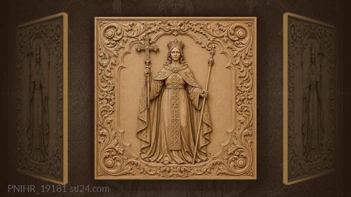 Crowned figure with cross and staff 3d STL model