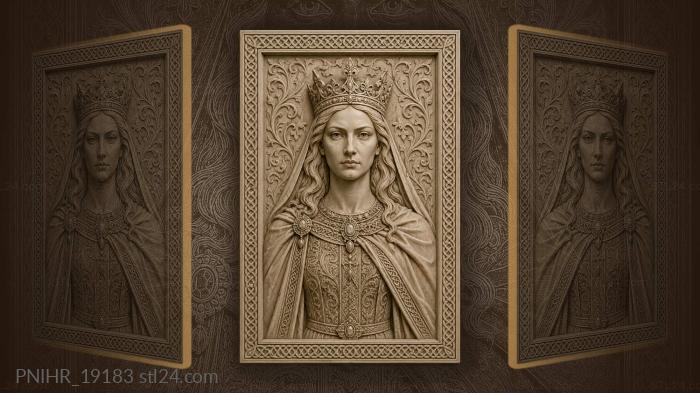 Crowned mistress in heavy draped robes 3d STL model