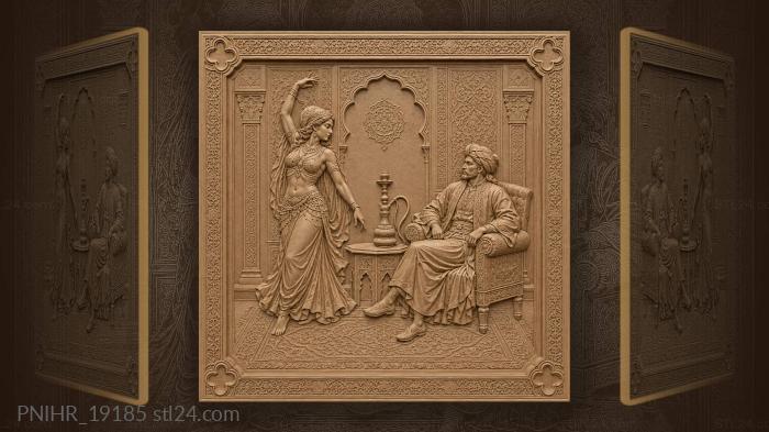 Dancer and gentleman in opulent setting 3d STL model