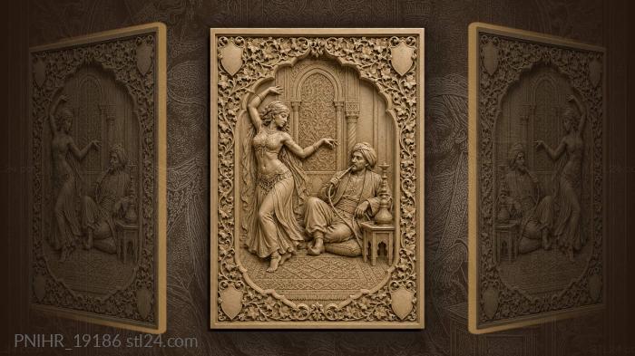 Dancer reaches a hand to the seated guest 3d STL model
