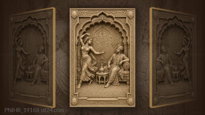 Dancer entertains a nobleman beside the hookah 3d STL model