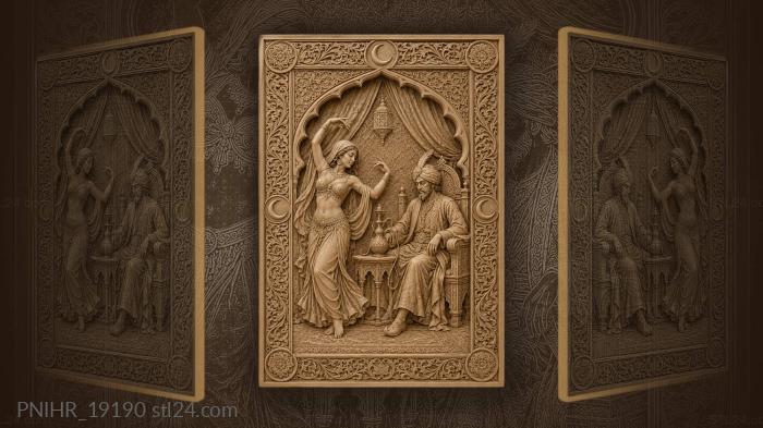 Dancer and seated royal figure 3d STL model