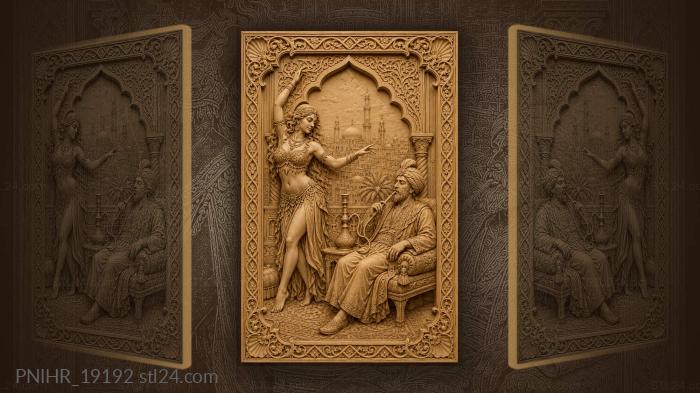 Dancer and gentleman with hookah 3d STL model