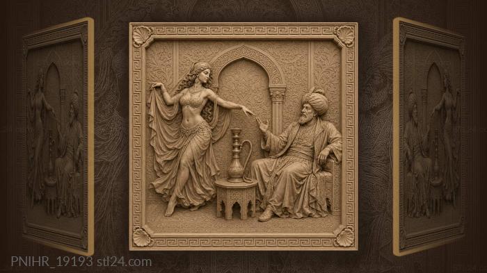 Dancer and ruler with hookah 3d STL model