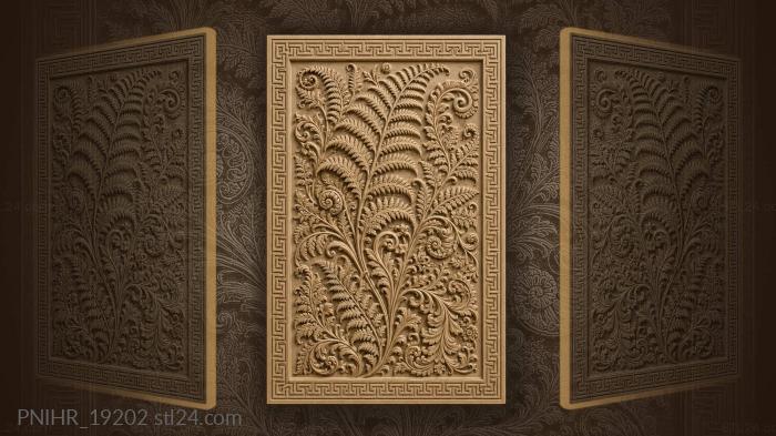 Lush ferns and floral swirls 3d STL model