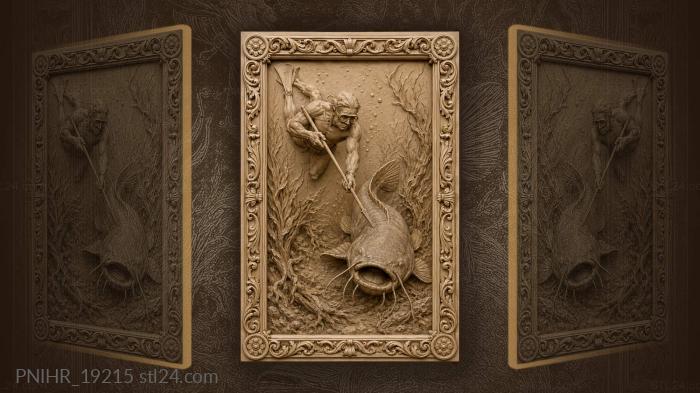Whiskered catfish comes at the hunter 3d STL model