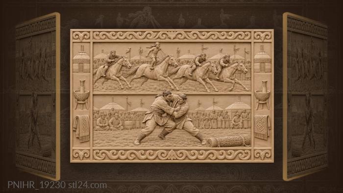 Riders finish as wrestlers lock grips 3d STL model