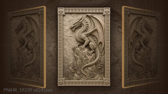 Beast on a crag above thick forest 3d STL model