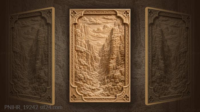 Majestic canyon walls cloudy sky 3d STL model