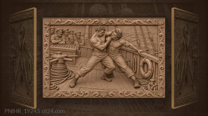 Fist fight on deck before crew 3d STL model
