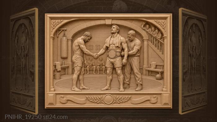 Boxing match champion belt buckle 3d STL model