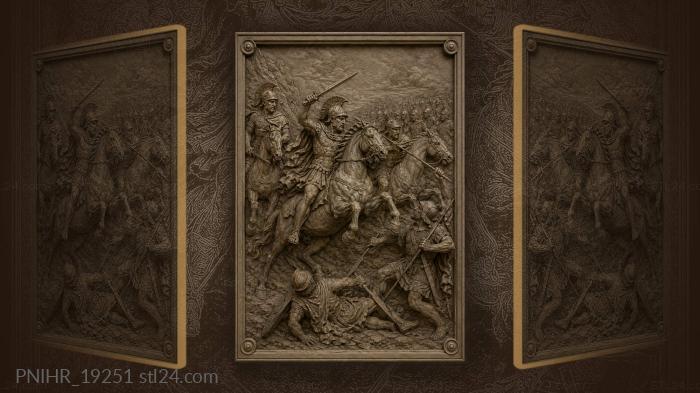Horsemen clash in fierce battle 3d STL model