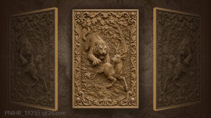 Tiger’s pursuit of startled deer 3d STL model
