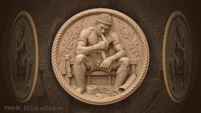 Muay thai fighter wraps split knuckles 3d STL model