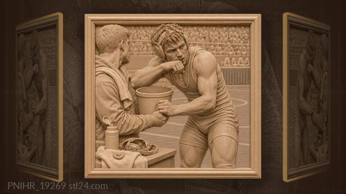 Wrestler’s struggle after fierce fight 3d STL model