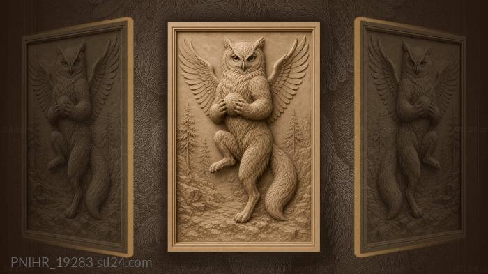 Chimera with owl head and bear body 3d STL model