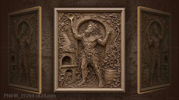 Forest spirit with kitchen tools 3d STL model
